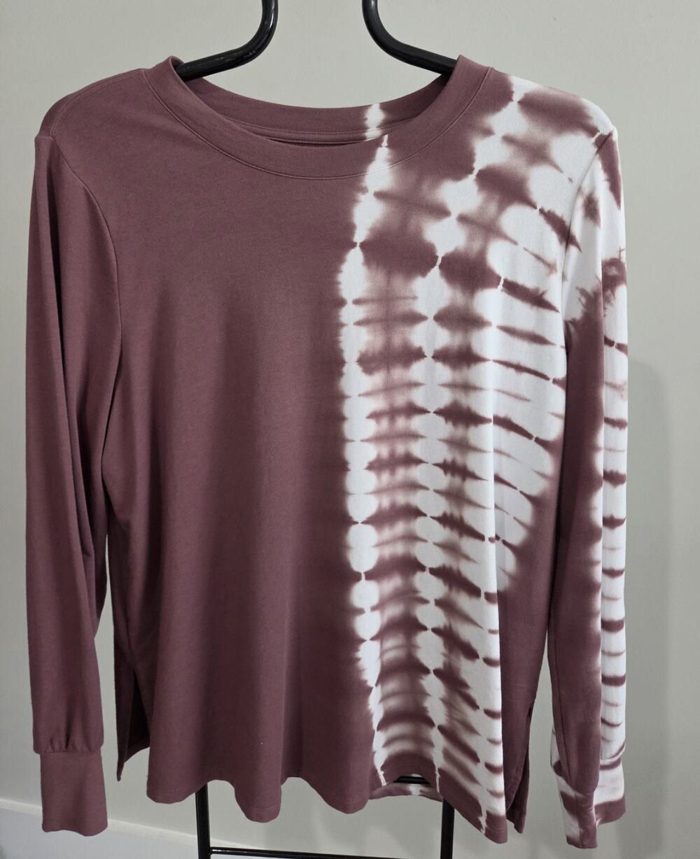 Anybody Size Large Rose Taupe French Terry Tie Dye Sweatshirt A717115 NWOT